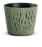 Prosperplast Sandy Round Eco Wood Planter 22.5x22.5x19.2cm - Eco Green